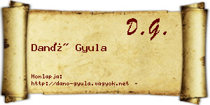 Danó Gyula névjegykártya